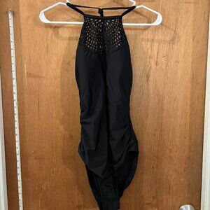 🐻Size S - Merona - Black One-Piece Swimsuit w/Cute Neckline